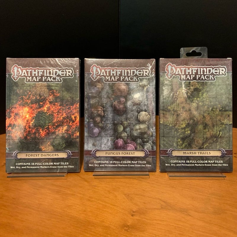 Pathfinder Map Pack Lot: Forest Dangers, Fungus Forest, Marsh Trails NEW in wrap