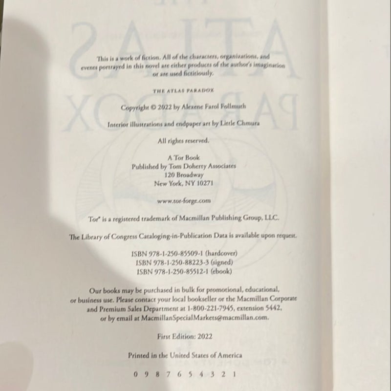 The Atlas Paradox *First Edition, First Printing