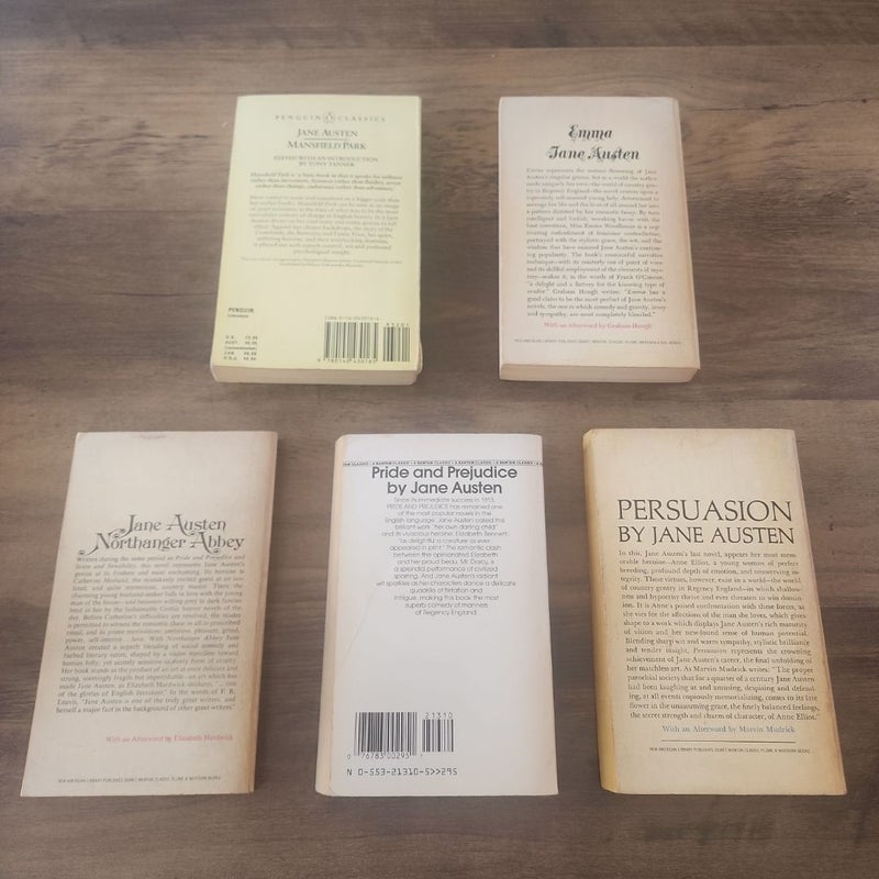 Lot of 5 Jane Austen Vintage Novels