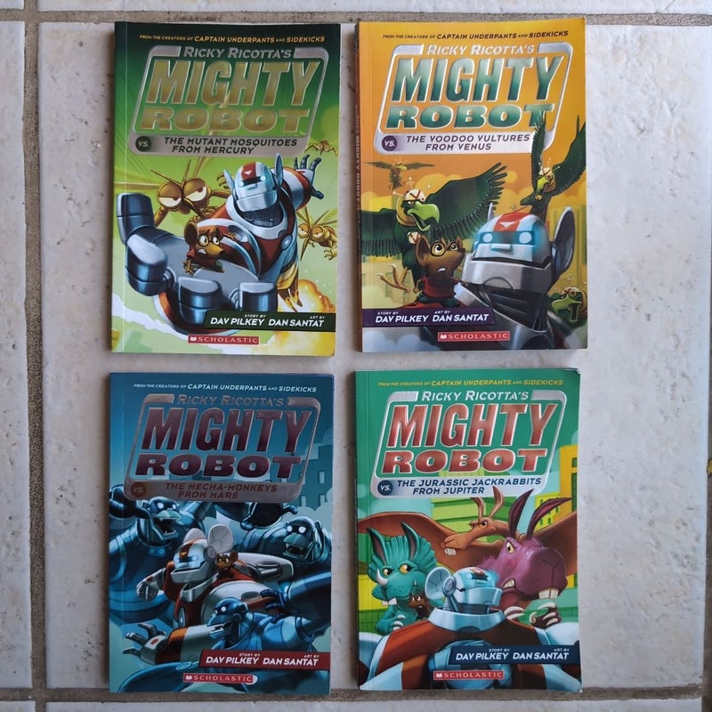 Set of 4 Ricky Ricotta's Mighty Robot (books 2-5)