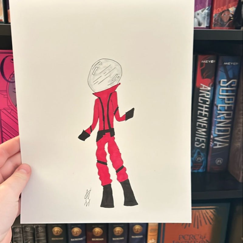 Hand drawn red among us print