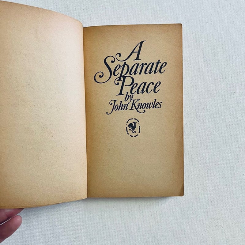 A Separate Peace 1968 Macmillan Company