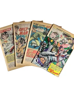 Vintage CAPT. STORM 1960s Issues 9, 10, 15, 18 Lot of 4 Remaindered/Coverless