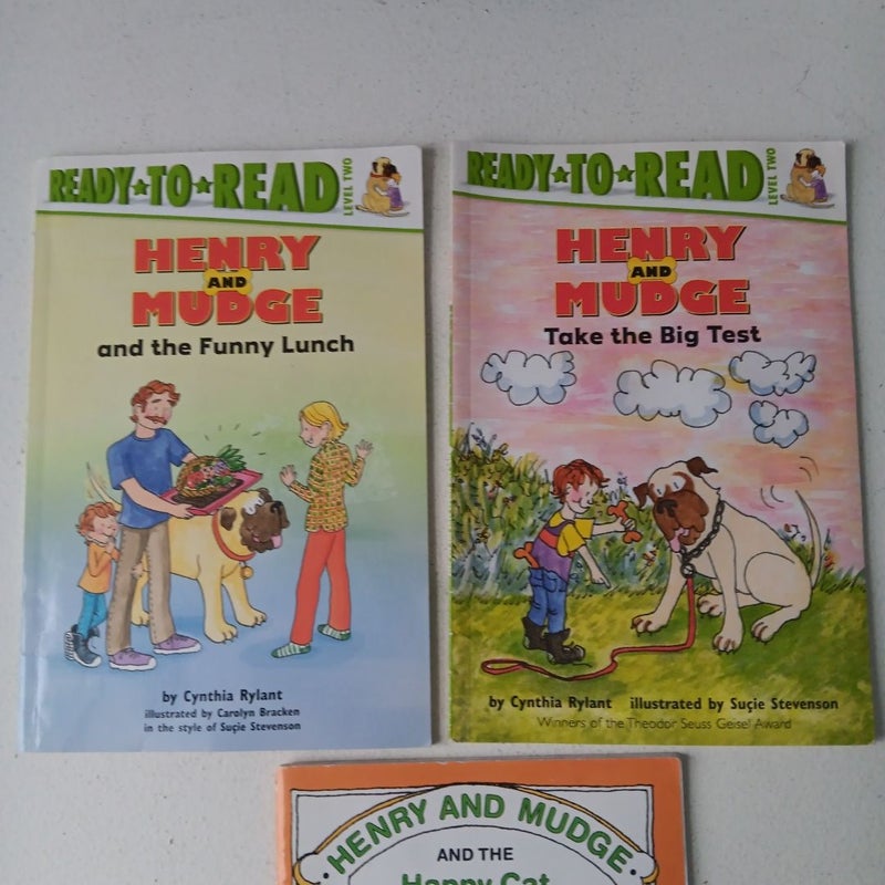 Henry and Mudge 3 Book Bundle: and the Funny Lunch; Take the Big Test; and the Happy Cat