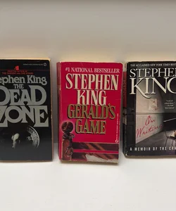 Stephen King  (3 Book) Bundle: The Dead Zone, Gerald’s Game, On Writing