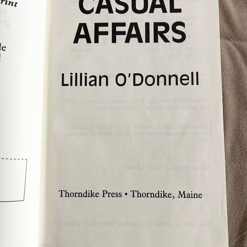 Casual Affairs Large Print Ex Lib 3660