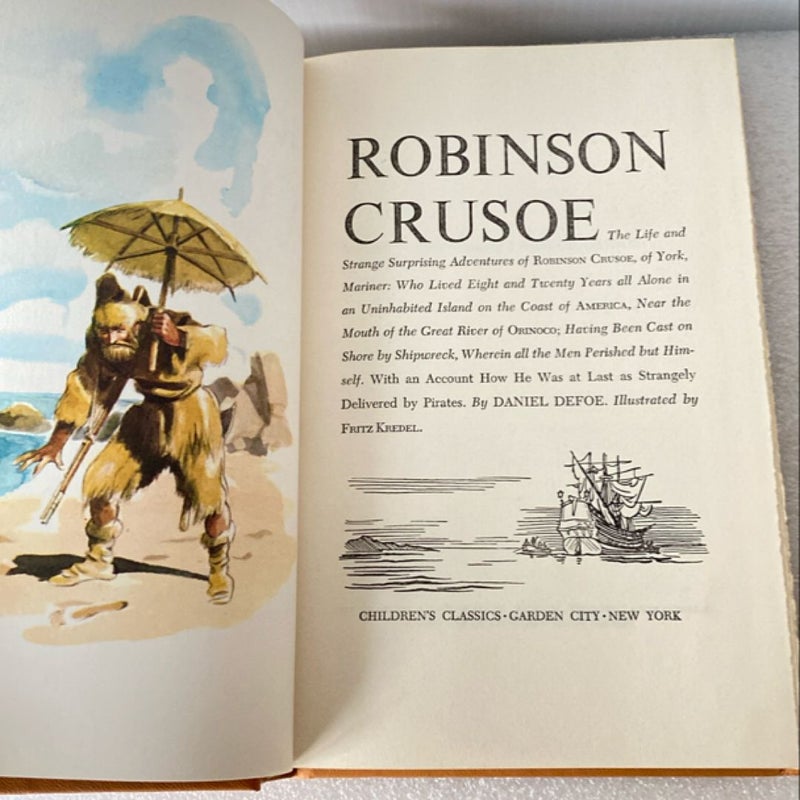 Robinson Crusoe - -Vintage 1945 Children's Classics