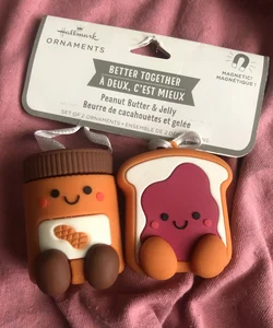 Peanut butter and jelly sandwich (book ornaments) 