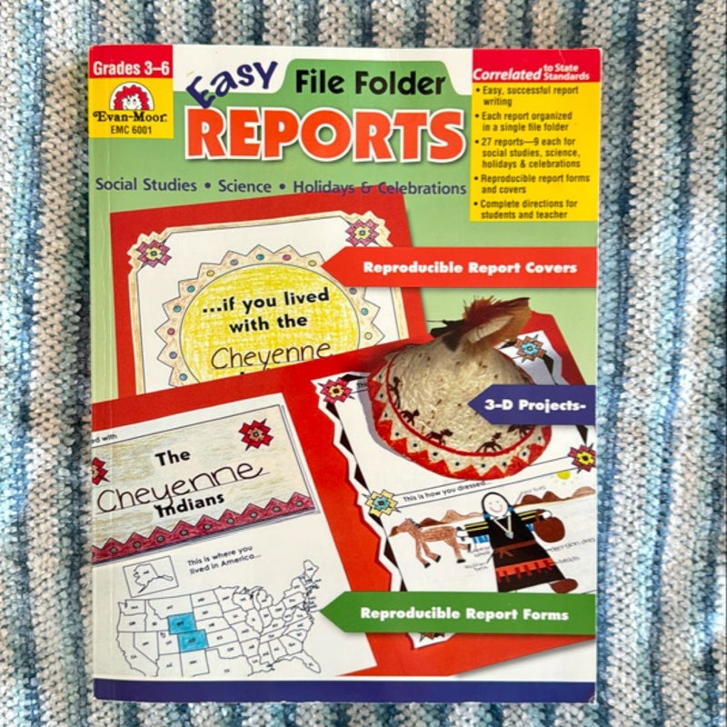 Easy File Folder Reports Grades 3-6