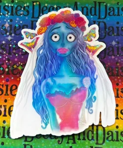 Inspired Lisa Frank & Tim Burton "Emily" Corpse Bride Iridescent Sticker