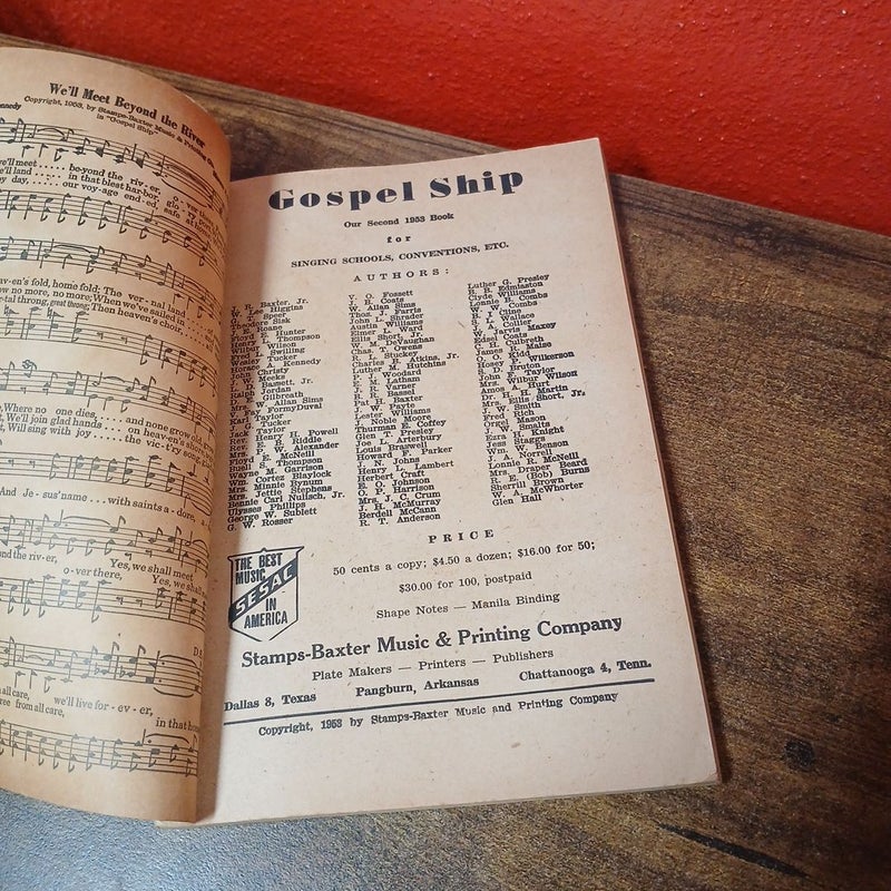 Gospel Ship - Vintage 1953 Songbook - Stamps-Baxter Music Church Hymn Hymnal Vtg