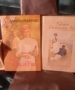 2 Grace Livingston Hill book lot 
The City of Fire hardcover book 1985 edition
Collection #2 trade paperback with 4 stories: Because of Stephen, Lone Point, Story of a Whim and An Interrupted Night
 :)