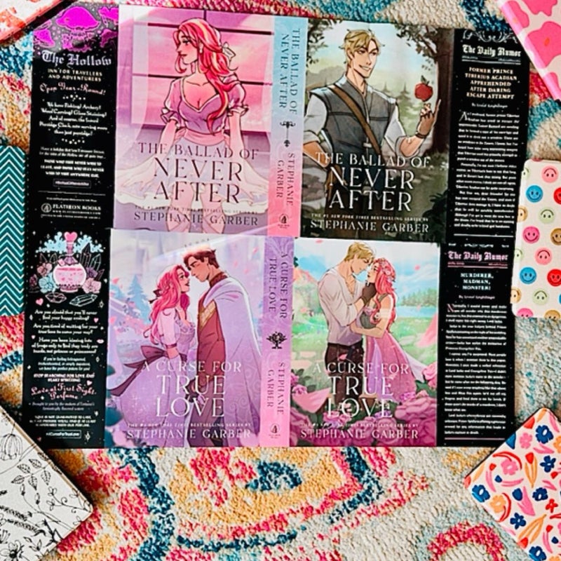 The Ballad of Never After + A Curse for True Love preorder dust jackets