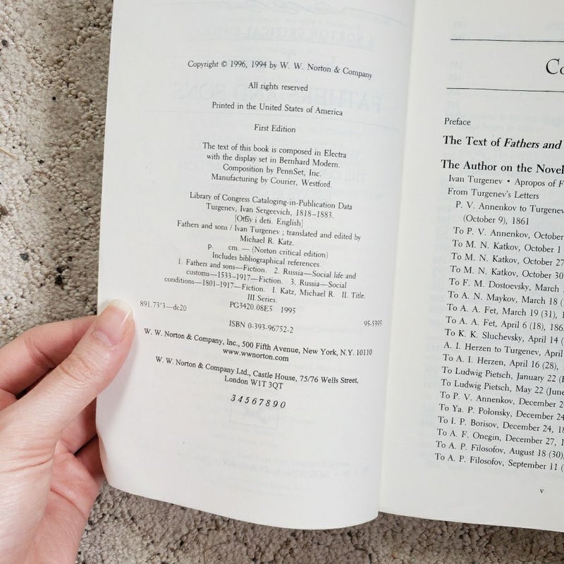 Fathers and Sons (Norton Critical Edition, 1996) 