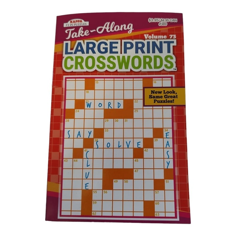 Kappa Take Along Volume 73 Large Print Crosswords Puzzle Book for Seniors Brain