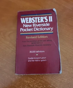 Webster's II New Riverside Pocket Dictionary