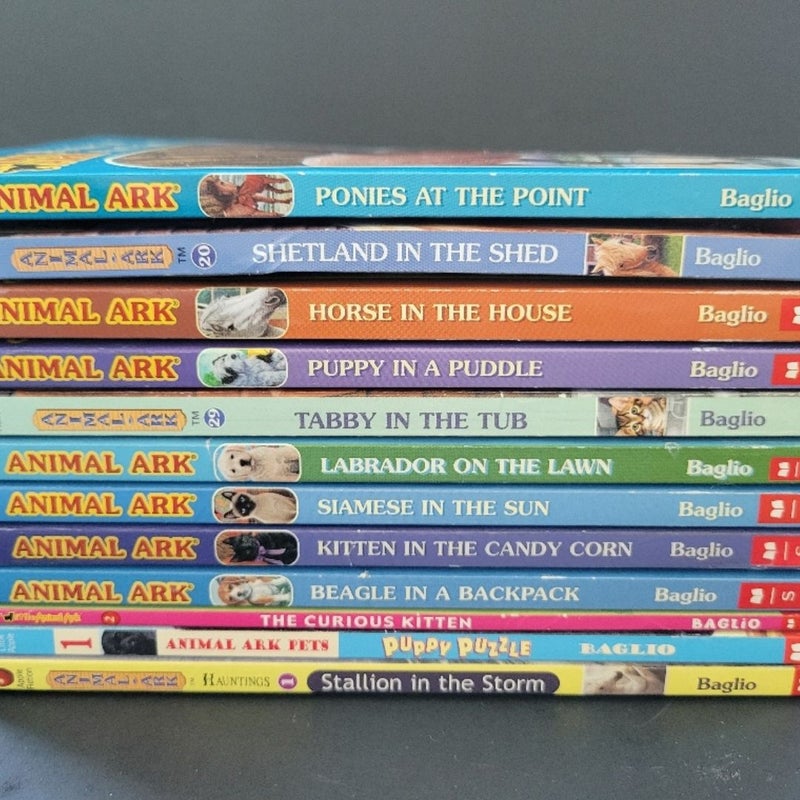 ANIMAL ARK BOOKS LOT OF 14 BEN M. BAGLIO PET DOG CATS HORSE PONY PUZZLE HAUTINGS