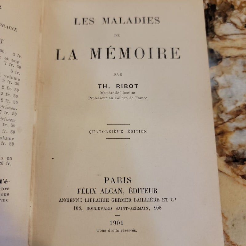 LES MALADIES DE LA MÉMOIRE