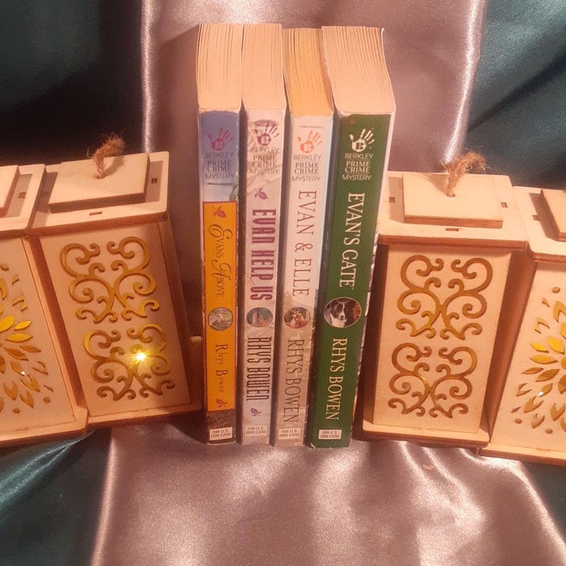 4 A Constable Evans Mysteries by Rhys Bowen : Evans Above, Evan Help Us, Evan & Elle, Evan's Gate