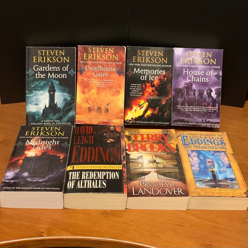 Massive Epic Fantasy Lot: Malazan, Witcher, Game of Thrones, Shannara, More, 32 Books