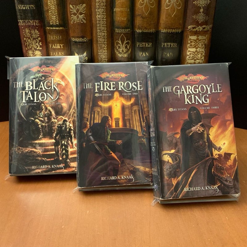 DragonLance: Complete Ogre Titans Trilogy Set: The Black Talon, The Fire Rose, The Gargoyle King, All First Edition First Printing