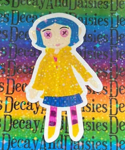 Inspired Coraline Doll Holographic Sticker