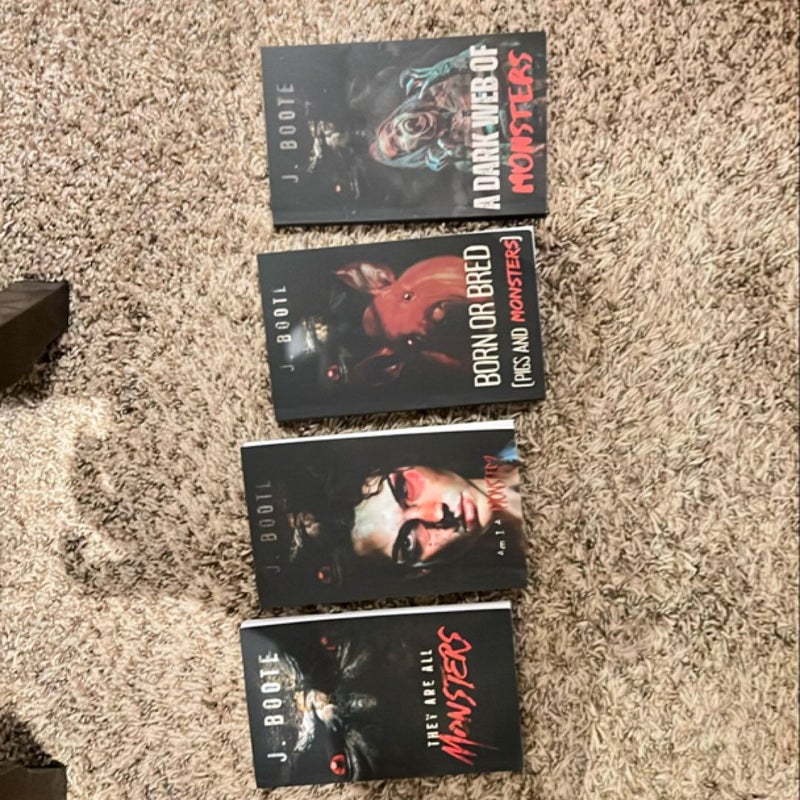 All Books 1-4 included. They are all Monsters ,am I a Monster,Born or Bred & A Dark Web of Monsters.
