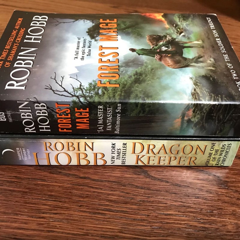 Lot Of (2) Realm Of The Elderlings Novels, Paperback, Dragon Keeper (Rain Wilds #1) + Forest Mage (Soldier Son #2), Fantasy, SFF