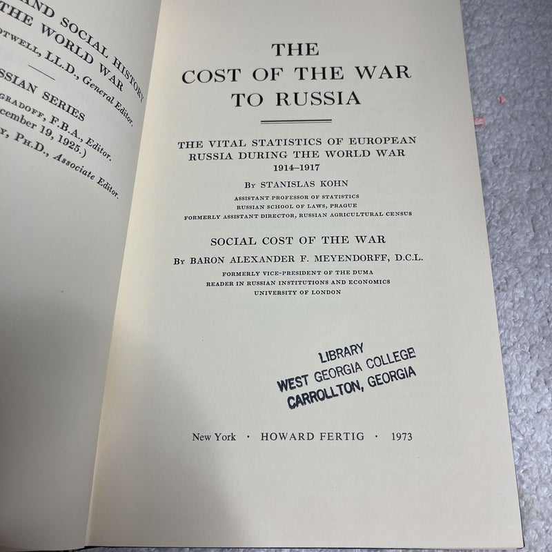 The cost of the war to Russia 