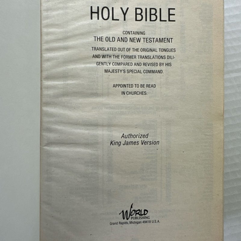 Holy Bible World 220DNB King James Version Dictionary With Study Helps Blue