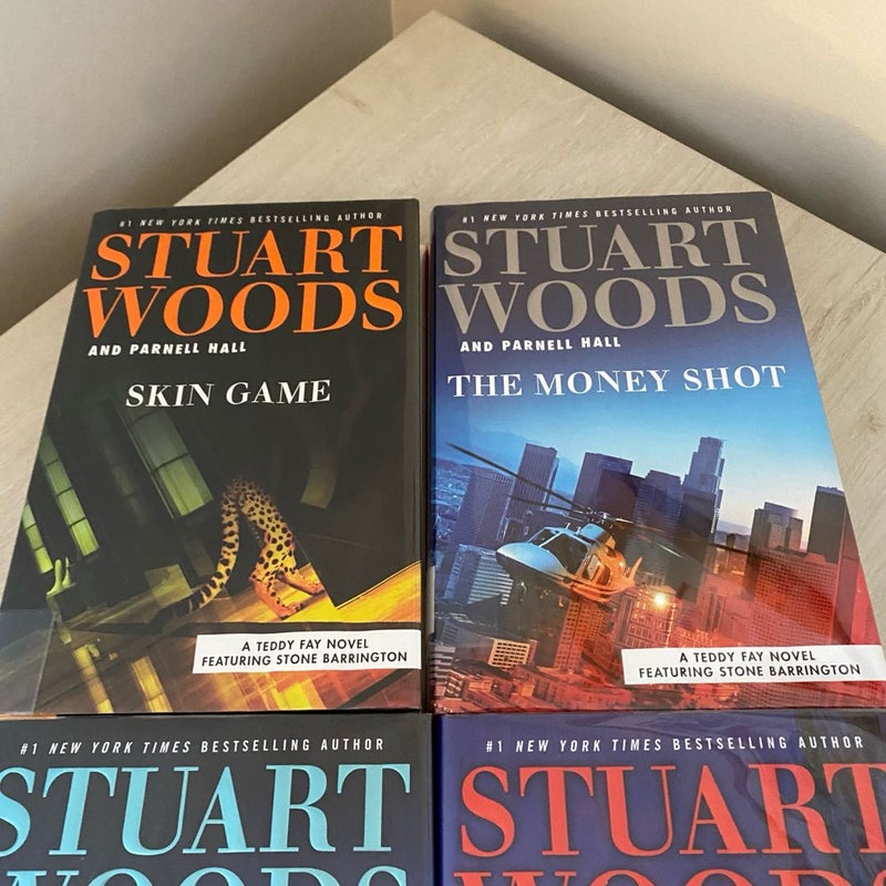 Lot of Four (4) Stuart Woods Hardback ExLibrary Herbie Fisher Teddy Fay & More