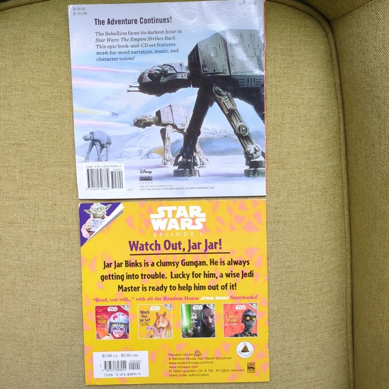 Star Wars Picture Book Bundle: The Empire Strikes Back Read-Along Storybook and CD & Watch Out, Jar Jar! With stickers