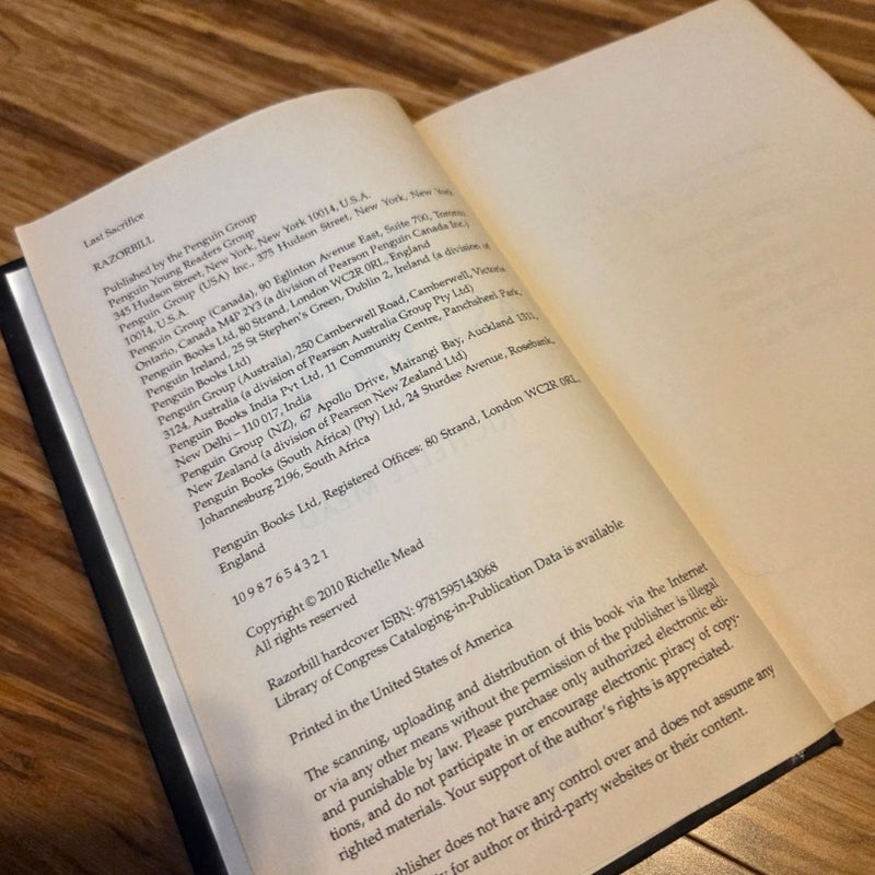 Last Sacrifice (Vampire Academy #6) first edition