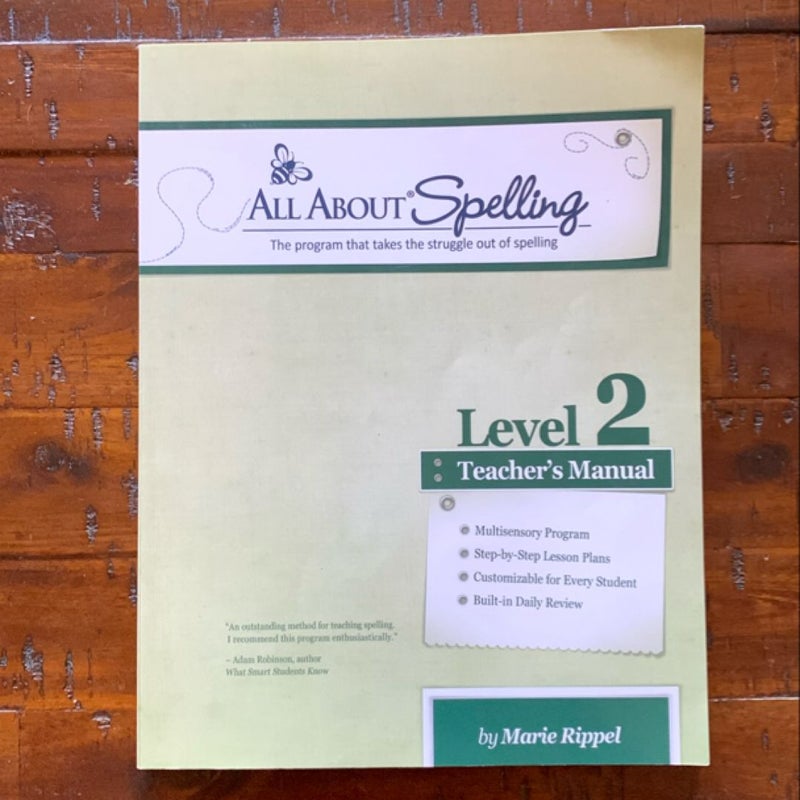 All About Spelling Level 2 Teacher’s Manual