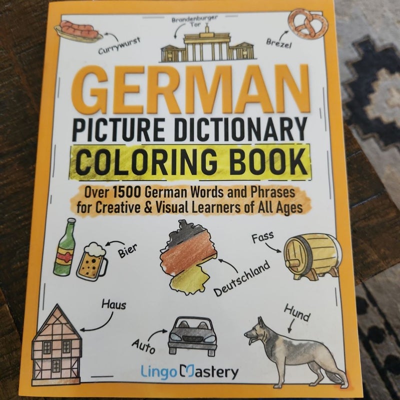 German Picture Dictionary Coloring Book