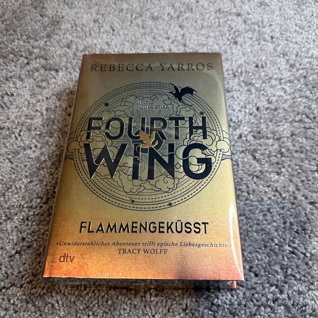 Fourth Wing German 1st Edition with stenciled edges by Rebecca 