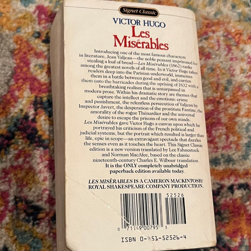 Les Miserables by Victor Hugo 1987 PB Signet Classic