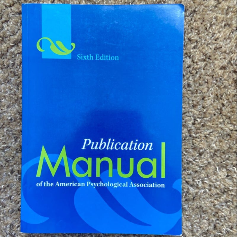 Publication Manual of the American Psychological Association