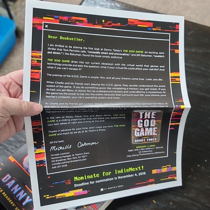 The God Game -Adance Readers Edition by Danny Tobey, Hardcover 