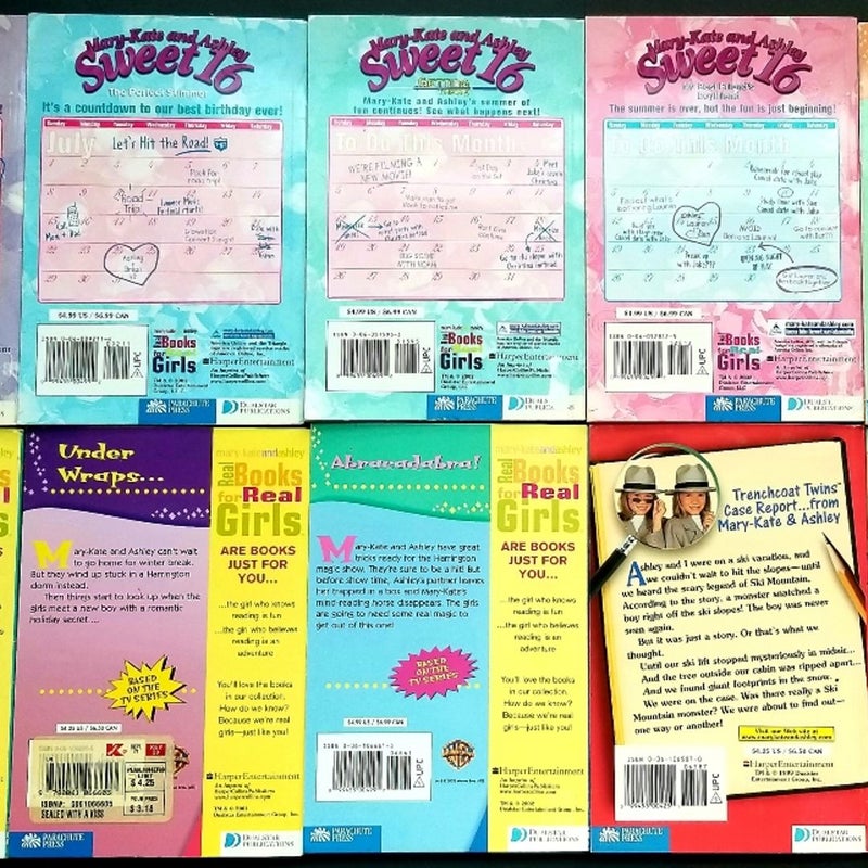 MIXED LOT OF 10 MARY KATE & ASHLEY BOOKS SWEET 16, NEW ADVENTURE, TWO OF A KIND VCG!