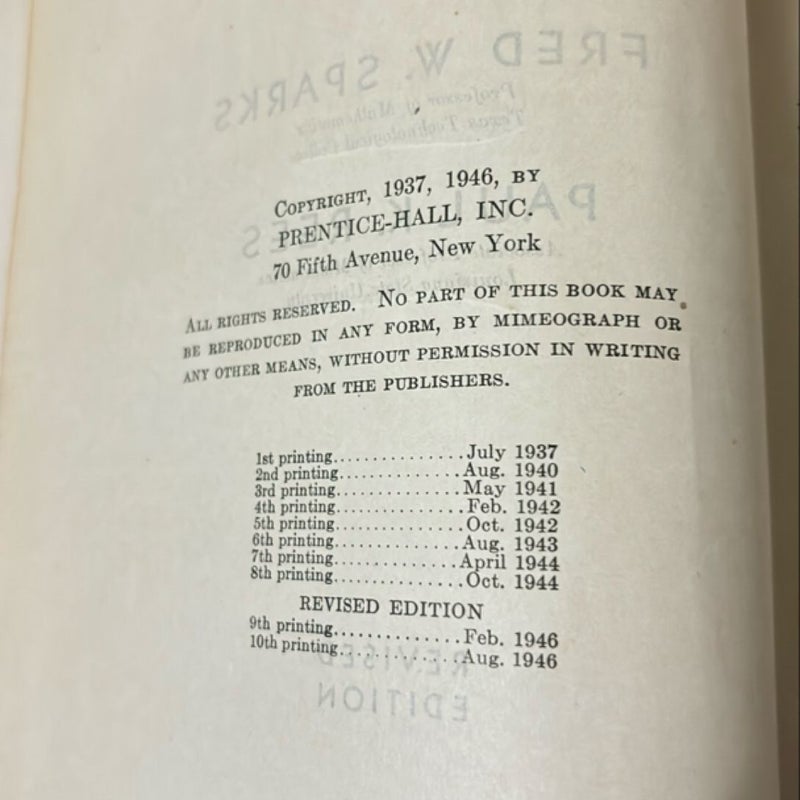 1937 Plane trigonometry by fred w sparks and paul k rees