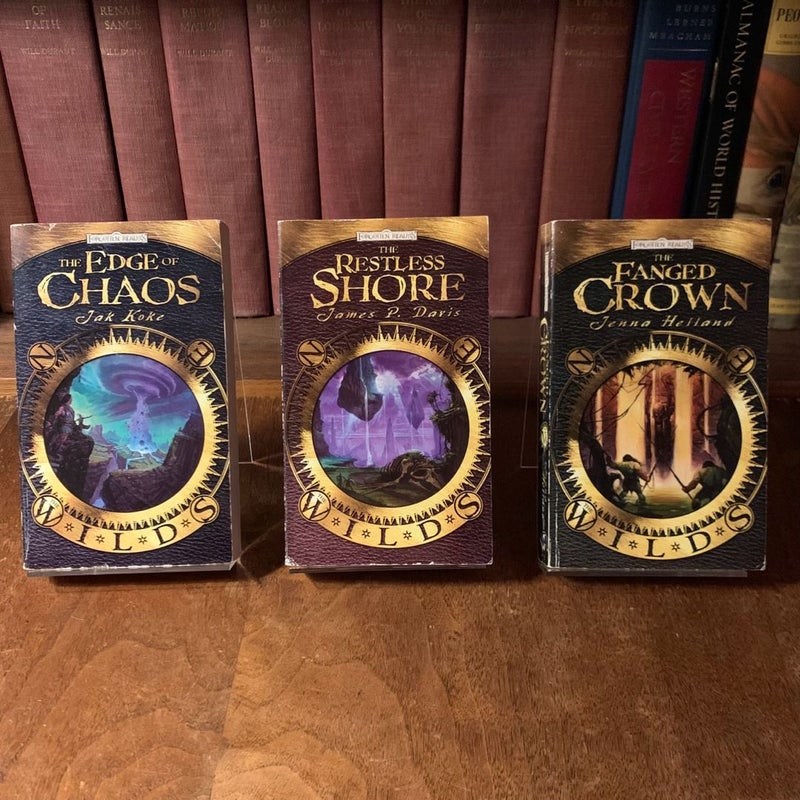 The Wilds 1-3: The Fanged Crown, The Restless Shore, The Edge of Chaos, All First Edition First Printing