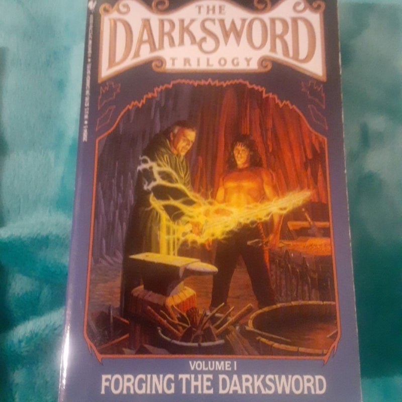 The Darksword Trilogy book Set by Margaret Weis, Forging the darksword , Doom of the dark sword, Triumph of the darksword, all 1st Editions