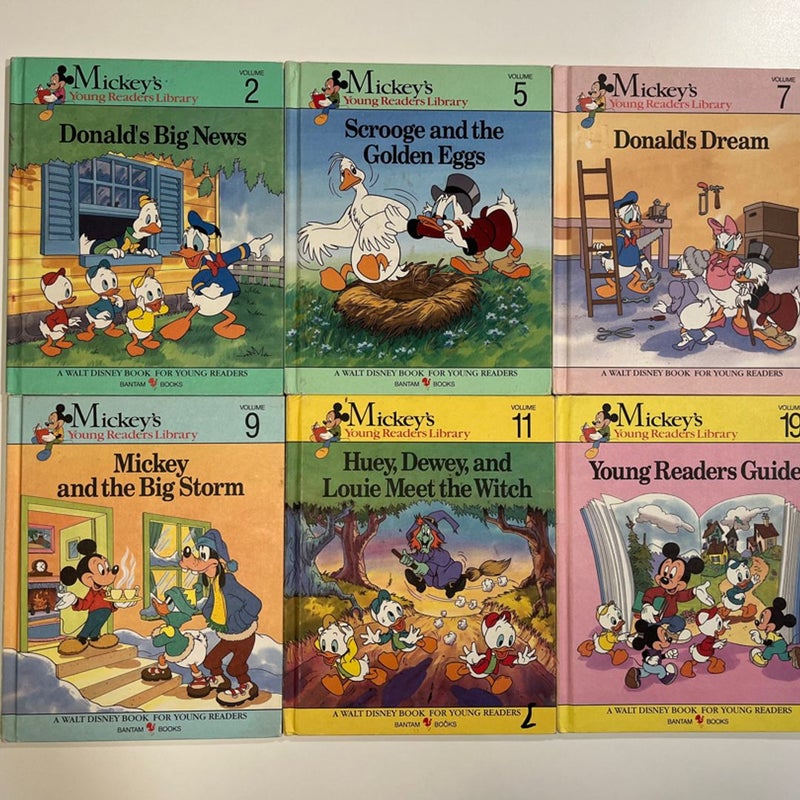 Lot of 6 Vintage Children's Books - Mickey's Young Readers Library