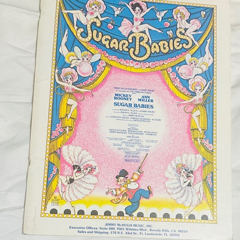 Vintage Sugar Babies Burlesque SHEET MUSIC . Broadway Mickey Rooney 