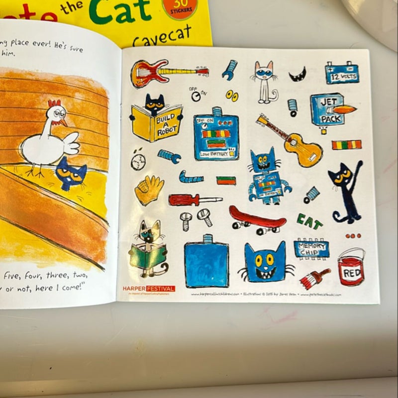 Book Bundle: Pete the Cat: Robo-Pete & Pete the Cat: Cavecat Pete