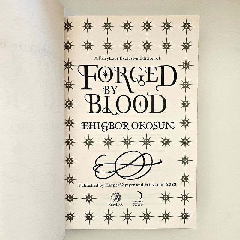 Forged By Blood Digitally Signed by Ehigbor Okosun Fairyloot Exclusive Edition