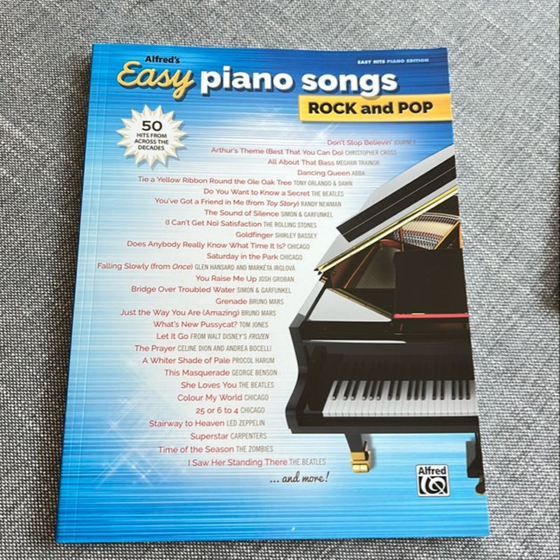 Alfred's Easy Piano Songs -- Rock and Pop