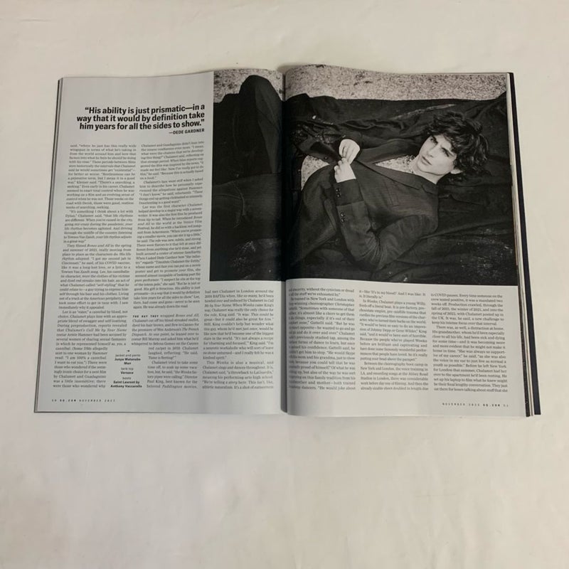 GQ Timothée Chalamet “Gives Us The Full Download”Issue November 2023  Plus Gucci Insert  