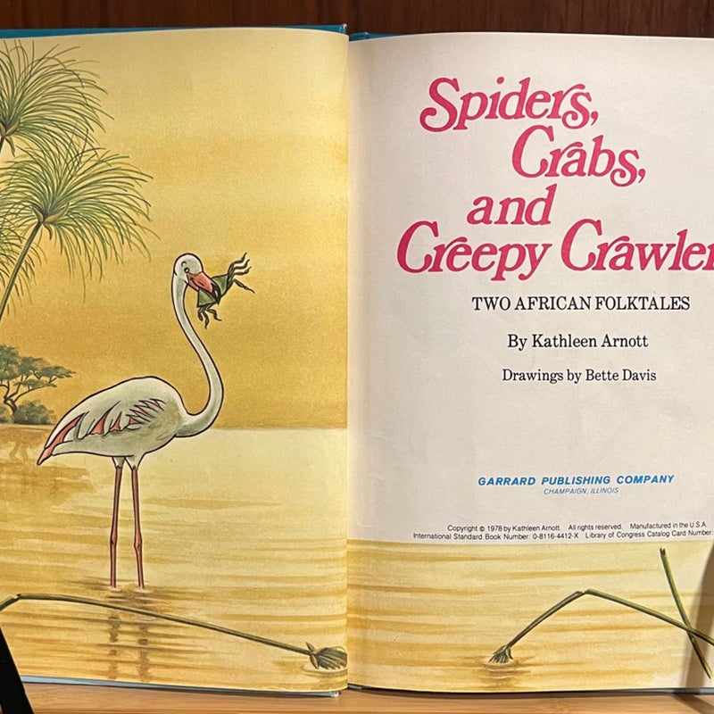 Vintage Children's Books -- Spiders, Crabs, and Creepy Crawlers 1978